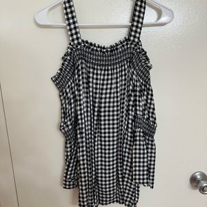 Gingham off the shoulder top